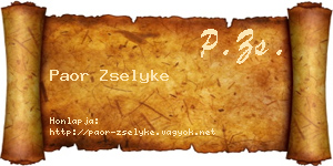 Paor Zselyke névjegykártya